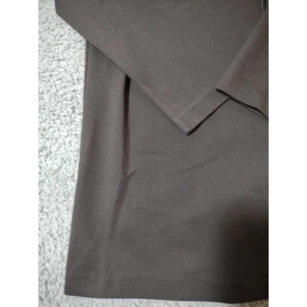 J McLaughlin Nadine Top Sz M Brown Faux Leather Collar Contemporary Stretch - Picture 5 of 16